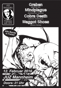 Konzert: GRABEN + COBRA DEATH + MAGGOT SHOES + MINDPLAGUE